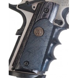 1911 Silver Laminated and Rubber Grip with Finger Grooves