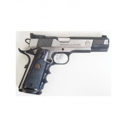1911 Silver Laminated and Rubber Grip with Finger Grooves