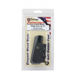 1911 Silver Laminated and Rubber Grip with Finger Grooves