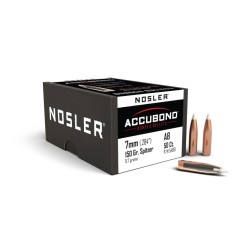 7mm Caliber 150 Grain Nosler Accubond Spitzer Bullets - 50 Count