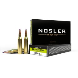 Cart. Nosler Cal. 243 Win - 90gr. 20 un. Ballistic Tip