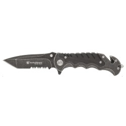 Smith & Wesson Folding Knife  Black Partially Serrated Tactical Blade