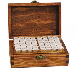 Wooden Box with 40 Powder Tubes for Reloading and Shooting